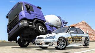 Crazy Police Chases #9 - BeamNG Drive Crashes