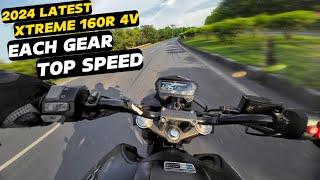 MAXIMUM & EACH GEAR TOP SPEED OF NEW XTREME 160R 4V : 2024 | AJR7 - [Moto mystique]