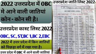 UP Caste List 2024/उत्तरप्रदेश पिछड़ा वर्ग में शामिल जातियों की लिस्ट/obc caste list in up 2022/OBC