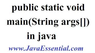 public static void main(String args[]) in Java with example