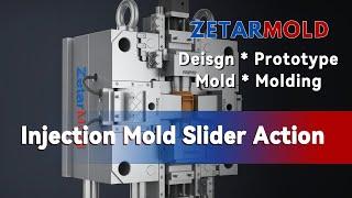 Injection mold slider action animation