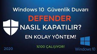 WINDOWS 10  DEFENDER NASIL KAPATILIR |  WINDOWS DEFENDER KAPATMA - AÇMA  [2024]