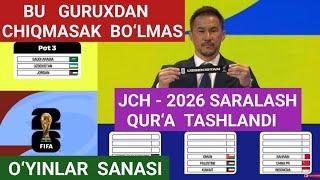 Jahon chempionati 2026 saralashi uchinchi bosqichiga qur‘a tashlandi O‘yinlarimiz taqvimi