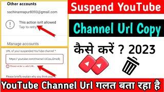 Please enter a valid URL lYouTube Channel Suspend Huwa Hai l YouTube Ko appeal karte time l 2023