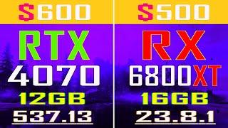 RX 6800XT (2020) vs RTX 4070 (2023) || NEW DRIVER // PC GAMES BENCHMARK TEST ||