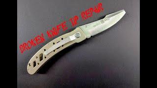 Pocket Knife Tip Repair, How to fix a broken knife, Sharpening Tips and Tricks