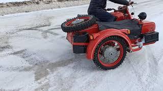 Днепр мт 16 2wd зимой на мотоцикле , карбюраторы pz30