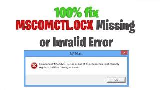 How to fix MSCOMCTL.OCX Missing or Invalid Error in Windows 10/8/7