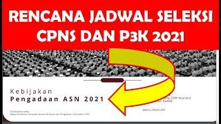RENCANA JADWAL SELEKSI CPNS DAN  P3K - PPPK 2021