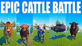 Epic Cattle Speed Race in Planet Zoo included Belted Galloway Cow, Angus Cattle,  Jersey Cattle