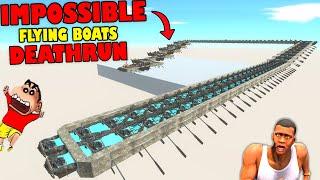 IMPOSSIBLE Flying Boats DEATHRUN ALL UNITS in Animal Revolt Battle Simulator with SHINCHAN and CHOP