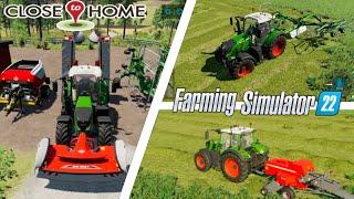 Gress Harvasting old Tool  | Stro Bale making | Old farm  |close to Home| Tedders | farming #fs22