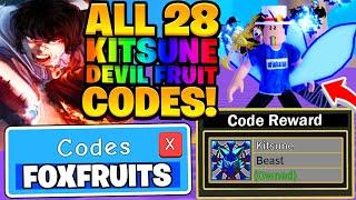 ALL 28 FREE KITSUNE FRUIT CODES IN BLOX FRUITS Roblox
