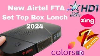 New Airtel FTA Set Top Box Lonch 2024 Unboxing and Review | Airtel FTA Set Top Box