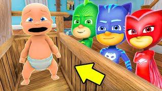 Baby and PJ MASKS Play Hide and Seek!