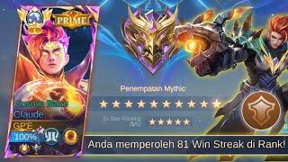 AKHIRNYA GW BISA TAMATIN MYTHIC GRADING CLAUDE ONLY !! CARA GW WINSTREAK PAKAI CLAUDE - MLBB