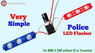12v Police Light Flasher circuit | Without IC & Transistor Using