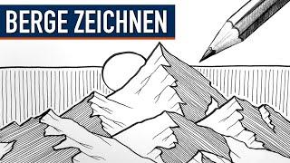 BERGE ZEICHNEN: Einfache Zeichenübung mit einer Berglandschaft