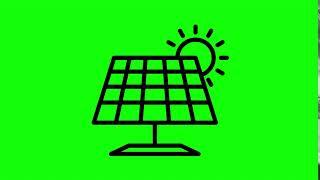 Animated Solar Panel Icon on Green Screen With Pop-up Sound