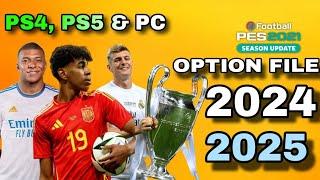 Pes 2021 New Latest Option File | PS4 PS5 PC 2024/2025 | Patch 24/25 |