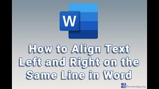 How to Align Text Left and Right on the Same Line in Word