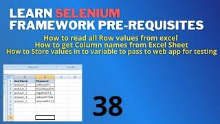 38#  How to Read Excel Column names - Print all values - Store values in variables