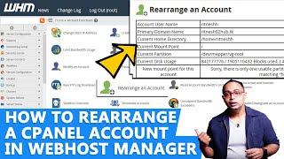 How to Rearrange a cPanel Account in WHM?