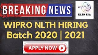 WIPRO NLTH Mega Off-campus Drive | Batch 2020 & 2021