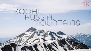 Sochi, Russia, Mountains 4k. Nature Relaxation Film. Meditation Relaxing Music.