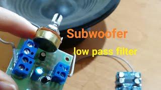How to install the low-pass filter of the subwoofer of the audio system?