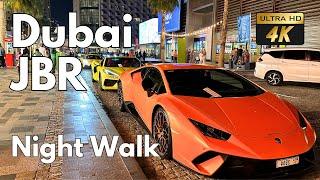 Dubai Night Life (4K ) JBR (Jumeirah Beach Residence) Night Walking Tour 
