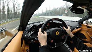 Ferrari 488 GTB OnBoard Flat Out @ Track - PURE Exhaust Note & Blue Flames!