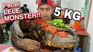 PERTAMA KALI MAKAN PECEL LELE JUMBO 5 KG DI GORENG DADAKAN!!