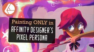 Painting ONLY in the Pixel Persona? | Affinity Designer Speed Art with Voiceover and FREE Brushpack