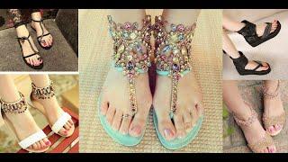 Awesome-Flat-Sandals -Summer-Wear-Sandals--New-Sandal-Designs-#sandals #shoes #pearls #heels