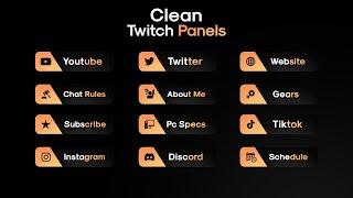 Clean Twitch Panels Pack for Streamers \\ Panels Template