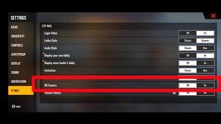 how to  on HD texture mode in free fire max