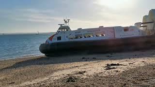 Hovercraft taking off across the Solant