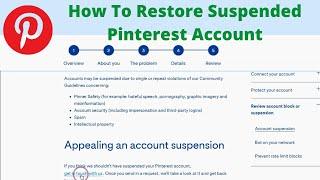 Recover Suspended Pinterest Account (2022)