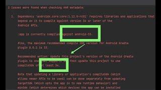 How to update android sdk target version from 33 to 34