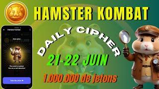 #HAMSTER KOMBAT ~ DAILY CIPHER : REÇOIS 1.000.000 DE PIÈCES SANS STRESS