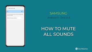 How to Mute all sounds - Samsung [Android 11 - One UI 3]