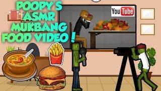 POOPY'S ASMR MUKBANG CHEESE BURGER,FRIES,CHICKEN SOUP & FRUITS EATING SOUND | MELON PLAYGROUND