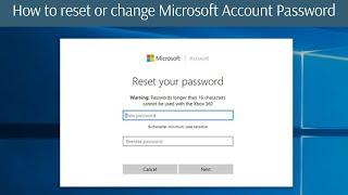 How to reset or change Microsoft Account Password