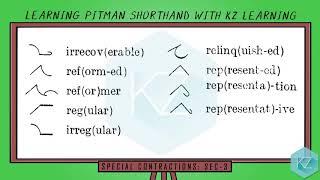 All Contractions Dictation | Pitman Shorthand | KZ Learning