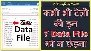 टैली की इन 7 Files को कभी मत छेड़ना || टैली यूजर को डाटा के बारे में ये  पता होना चाहिये