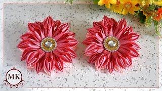 Цветы из узкой ленты шириной 1,2 см. МК. Канзаши. / DIY. Kanzashi. Ribbon flowers.