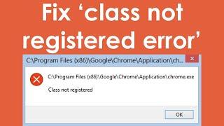 class not registered error in windows 10