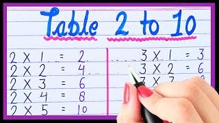 Table 2 to 10 | 2 to 10 table | copy pen school