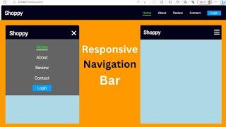 Responsive Navigation Bar using HTML CSS & JavaScript in 2023  | Responsive Navbar HTML CSS